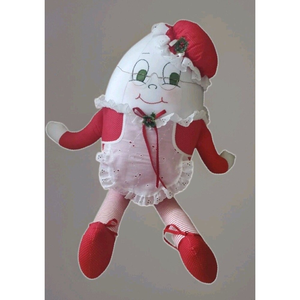 Mrs. Humpty Dumpty Doll Stuffed Plush Toy Handmade Christmas Holiday 20"